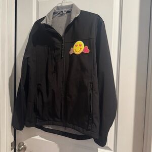 Women’s Black Port Authority Jacket with Emoji Patch Size M
